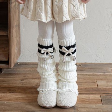 女童孩襪套秋冬款兒童學院風針織堆堆襪套寶寶保暖護膝小腿套長襪