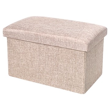 多功能可折疊棉麻收納凳 (米色) 40*25*25cm  1個