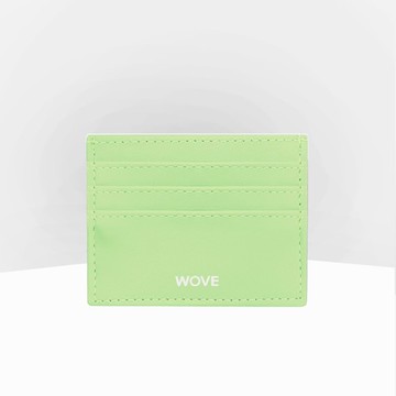 WOVE - 卡包，綠，青蘋果，帶有中間隔層的卡包。