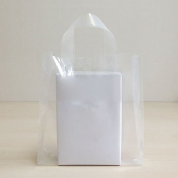 手提塑膠購物袋 (中)  100個  透明