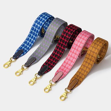 適用于菜籃子肩帶千鳥格復古包帶替換斜挎包寬肩帶配件單肩包背帶