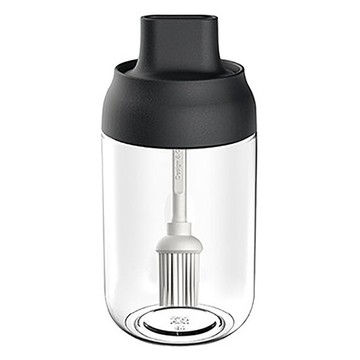 PS Mall【J2436】油刷密封罐 250ML 玻璃壺加厚玻璃 油鹽醬醋瓶 勺蓋一體 調味瓶
