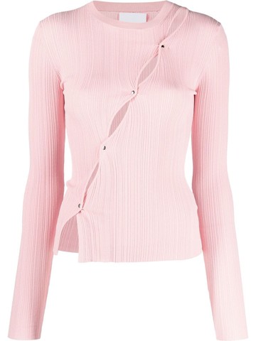 Paris Georgia - long-sleeve knitted top - women - Viscose/Polyester - S/M - Pink