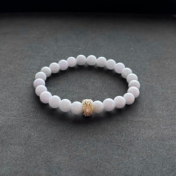 天然A貨翡翠 淡紫羅蘭翡翠手串