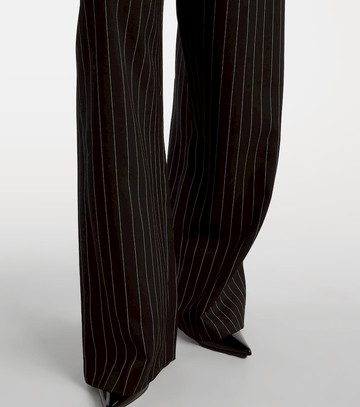 Jean Paul Gaultier Pinstripe high-rise virgin wool wide-leg pants