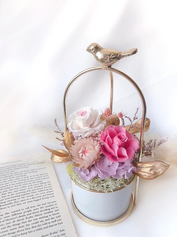 永生花金色花提籃