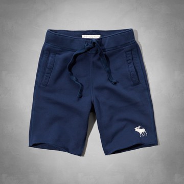 美國百分百【全新真品】Abercrombie & Fitch 褲子 AF 短褲 棉褲 麋鹿 深藍 口袋 S M XL號 男 C204