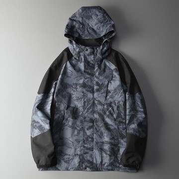 外貿尾單剪標經典配色防水透氣男士戶外機能連帽沖鋒衣夾克外套潮