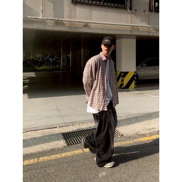 WP|高雄現貨發貨 褲管調扣 刷色垂墜牛仔褲 美式彎刀  男女可穿 牛仔褲 褲管釦 仿舊 水洗褲 黑 80790