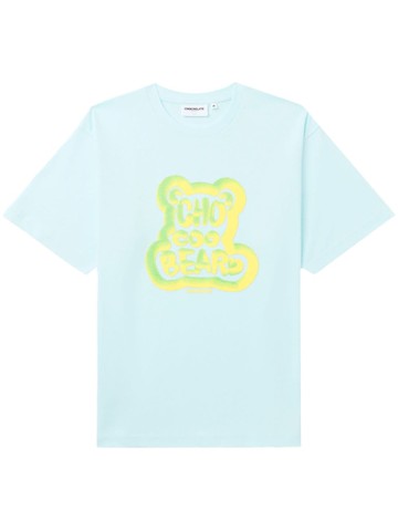 CHOCOOLATE - teddy-bear print cotton T-shirt - women - Cotton - S - Blue