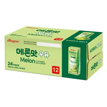 Binggrae 哈密瓜牛奶 保久調味乳 200毫升 X 24入