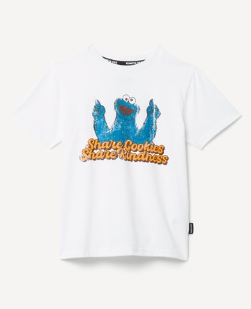 Kenneth Cole | Sesame Street Kids Cookie Monster Organic T-Shirt in White, Size: 6