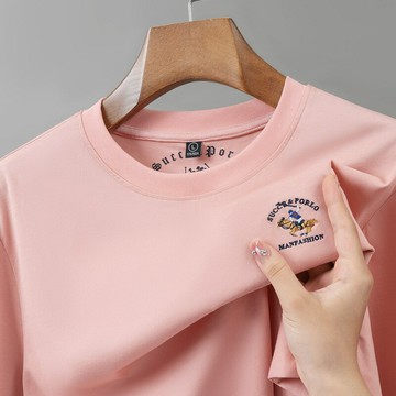 【新款熱賣】純棉正品保羅大牌夏季圓領短袖男士t恤衫青年寬松休閑純色t恤男士