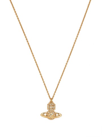 Vivienne Westwood - Orb crystal-embellished necklace - women - Brass - One Size - Gold