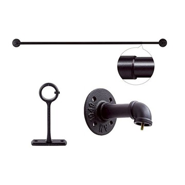 【SV61257】71-121cm北歐復古工業風伸縮窗簾桿 吊桿 輕工業風羅馬桿 浴簾桿 現代簡約 打孔桿