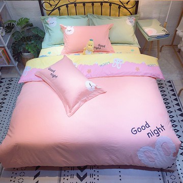 100%全棉純棉四件套網紅款ins風1.8m床單被套秋季被罩床上四件套