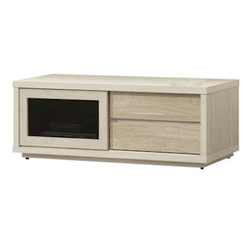 文創集 布維4尺推門二抽電視櫃(二色可選)-121x40x45cm免組