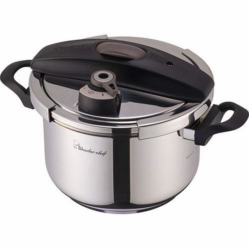 節約クック ステンレス製圧力切替式片手圧力鍋5.5L H-5437  パール金属  全熱源・ガス火・IH対応圧力なべ・レシピブック付き・軽量単層片手鍋・8合炊