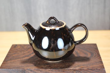 【送禮好物】180ml 黑釉 本丸茶壺 鶯歌名家葉敏祥作品