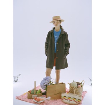 MintCheese 英倫女孩 小個子友好！高密防風面料學院感中長款風衣