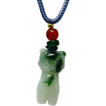 祥雲淡白月光綠 天然A貨翡翠玉石吊墜子項鍊PP72