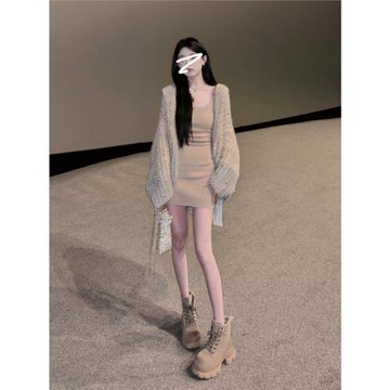 早秋慵懶風軟糯披肩毛衣2025冬裝新款外搭開衫針織外套女長袖上衣