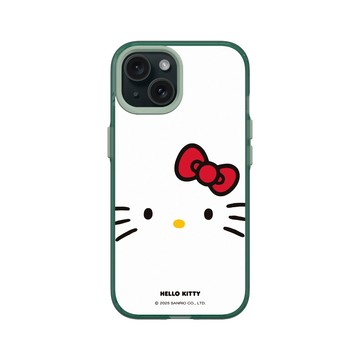 iPhone 15 Clear 憂墨綠 - 三麗鷗-Hello Kitty - 大臉Hello Kitty