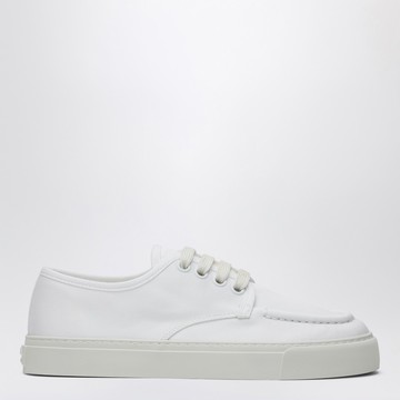 White sneaker in cotton canvas