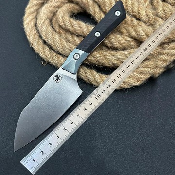 【热销】熱銷戶外直刀5CR鋼鋁鋼頭黑色G10釣魚家用不鏽鋼水果刀具禮品