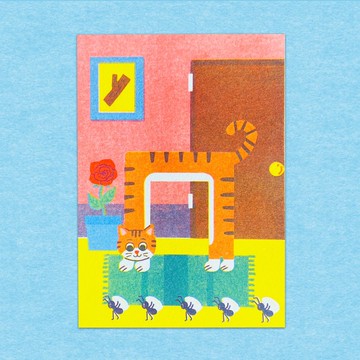 貓咪的''ㄇ''/共學明信片/注音符號/孔版印刷