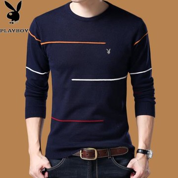 中年男士圓領長袖t恤春秋季薄款爸爸上衣服體恤羊毛衫針織打底衫