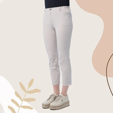 【Wildland 荒野】彈性抗UV防曬合身9分褲 女 0B11319-83 白卡其