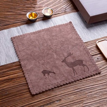 茶巾 功夫茶具專用配件茶巾茶布吸水加厚禪意高檔茶几抹布茶道印花毛巾『XY4232』