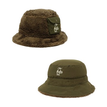 【CHUMS】Kid's Elmo Fleece Reversible Bucket Hat 中大童 雙面保暖帽 棕/卡其