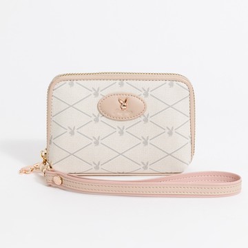 PLAYBOY - 零錢包附手挽帶 Graceful系列 - 米白色