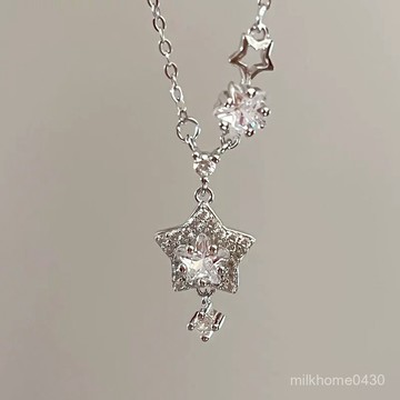 📿限時下殺📿【輕奢百搭】925純銀星語心願項鏈女ins輕奢小衆設計高級簡約百搭氣質鎖骨鏈禮