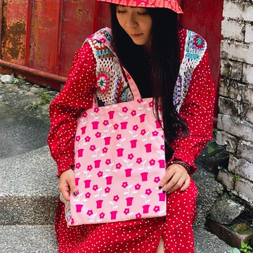 【錦源興】鐵窗花提袋 l 托特包 購物袋 帆布袋 大容量 A4 印花