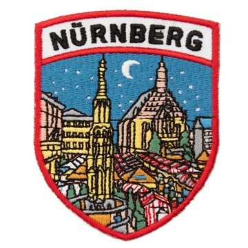DIY刺繡徽章 熱燙服飾布章 德國 夜晚紐倫堡 地標刺繡 刺繡徽章 布藝 布裝飾貼 補丁布標 _廠商直送
