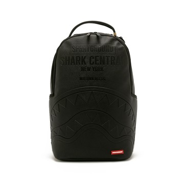 SPRAYGROUND 簡約壓紋鋸齒鯊大容量後背包 黑色 G681264