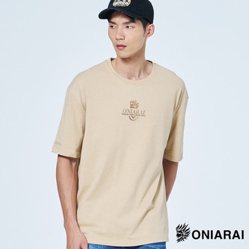 鬼洗 BLUE WAY – 大和魂家紋簡單LOGO落肩短TEE(卡其)