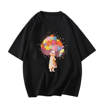 K.W. 韓國空運歡愉今夜輕膚棉上衣(假兩件/刺繡/印花圓領/V領上衣T恤)