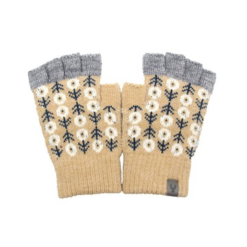 CB皮標圓形花半指手套-多色任選