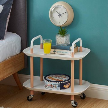 【琦晟】台灣現貨 船形收納推車 北歐風 置物推車 二層餐車 茶水車 C-5020WH