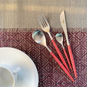 葡萄牙 Cutipol  MIO  紅銀主餐四件組(刀叉匙+咖啡匙)