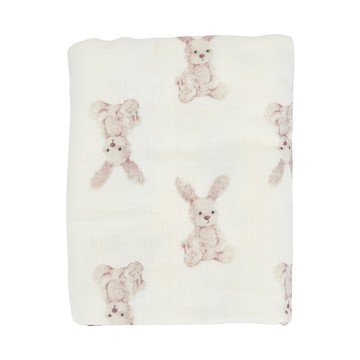 JoyNa - 四層棉紗布毯 兒童紗布蓋被 四季被-萌萌兔 (130*110CM)