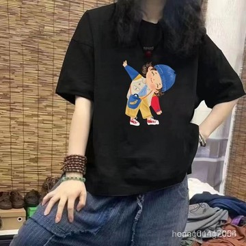 台灣出貨  100%純棉 短袖上衣 正韓上衣 寬鬆上衣 大尺碼上衣 女上衣 卡通上衣女 韓版上衣 短袖T恤 女生上衣