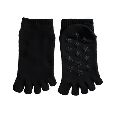 NicoFun 愛定做 女小雪花防滑分趾襪 瑜珈襪 防滑襪 短襪  22~24.5cm  經典黑