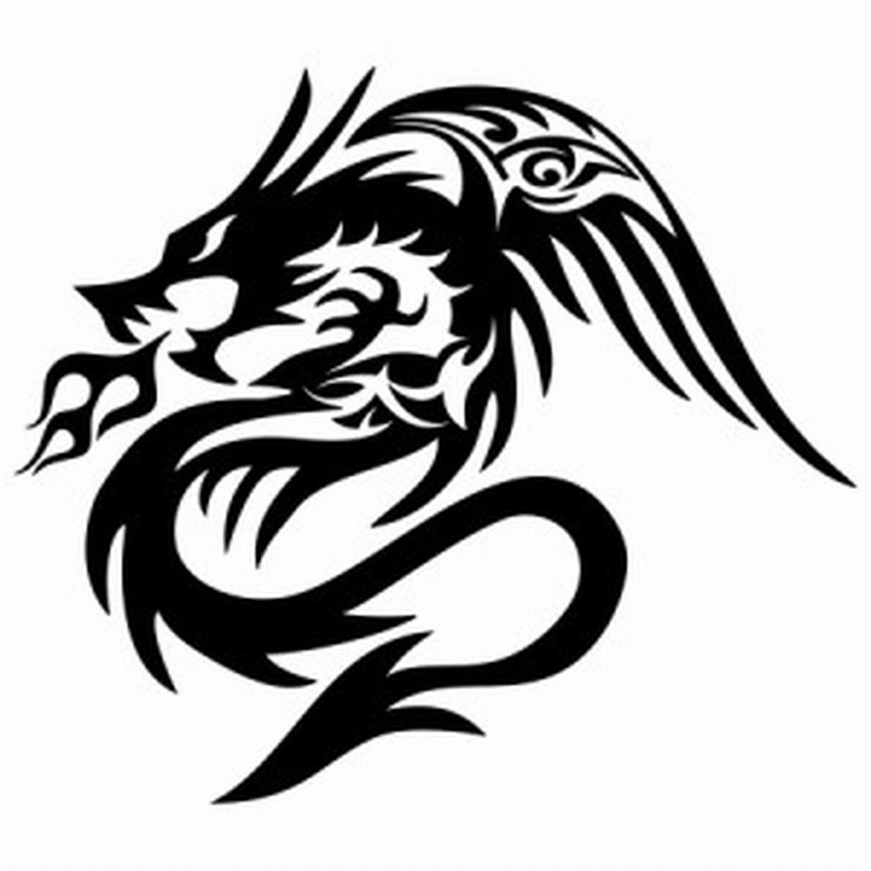 車 バイク かっこいい ドラゴン ステッカー ドラゴン 龍 竜 トライバル 4 6 左向き カッティングステッカー 全12色 龍神 キズ隠し タン 通販 Lineポイント最大1 0 Get Lineショッピング