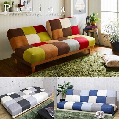 パッチワークソファ ♪カラフルな3人掛けソファ パッチワーク柄 札幌♪