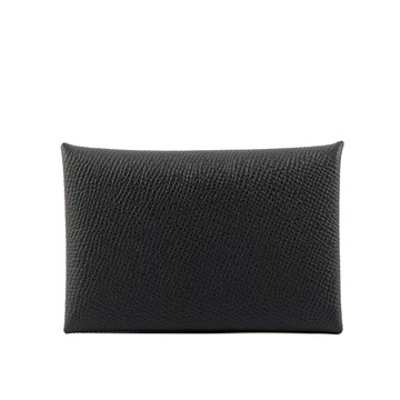 HERMES Calvi Epsom皮釦式名片/卡片夾(黑色) H044164CK89